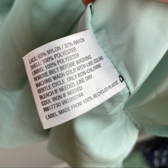 Tevolio Mint Green Lace Chiffon Dress 6 - Picture 5 of 9